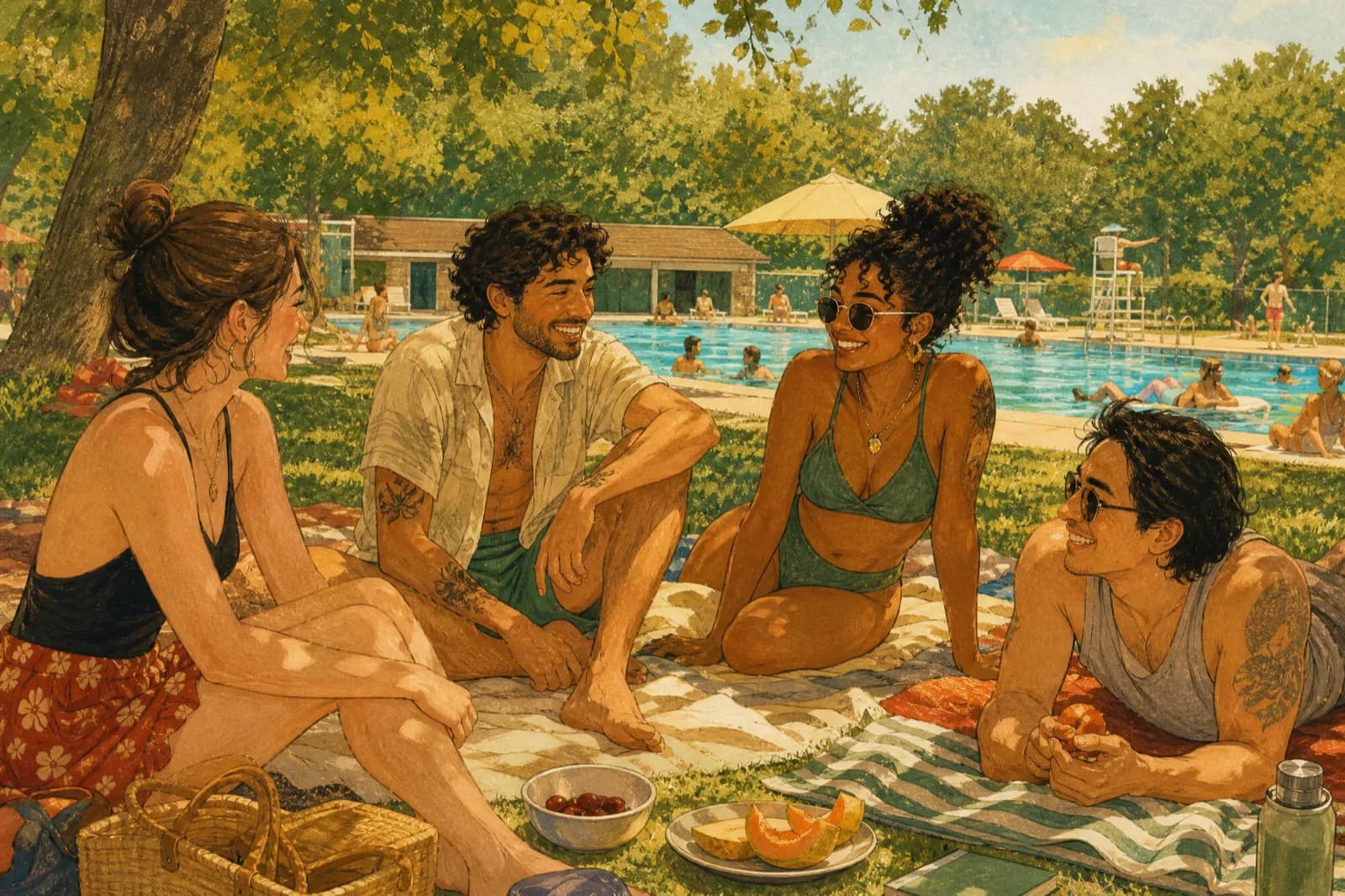 Das Freibad als sozialer Treffpunkt im Sommer