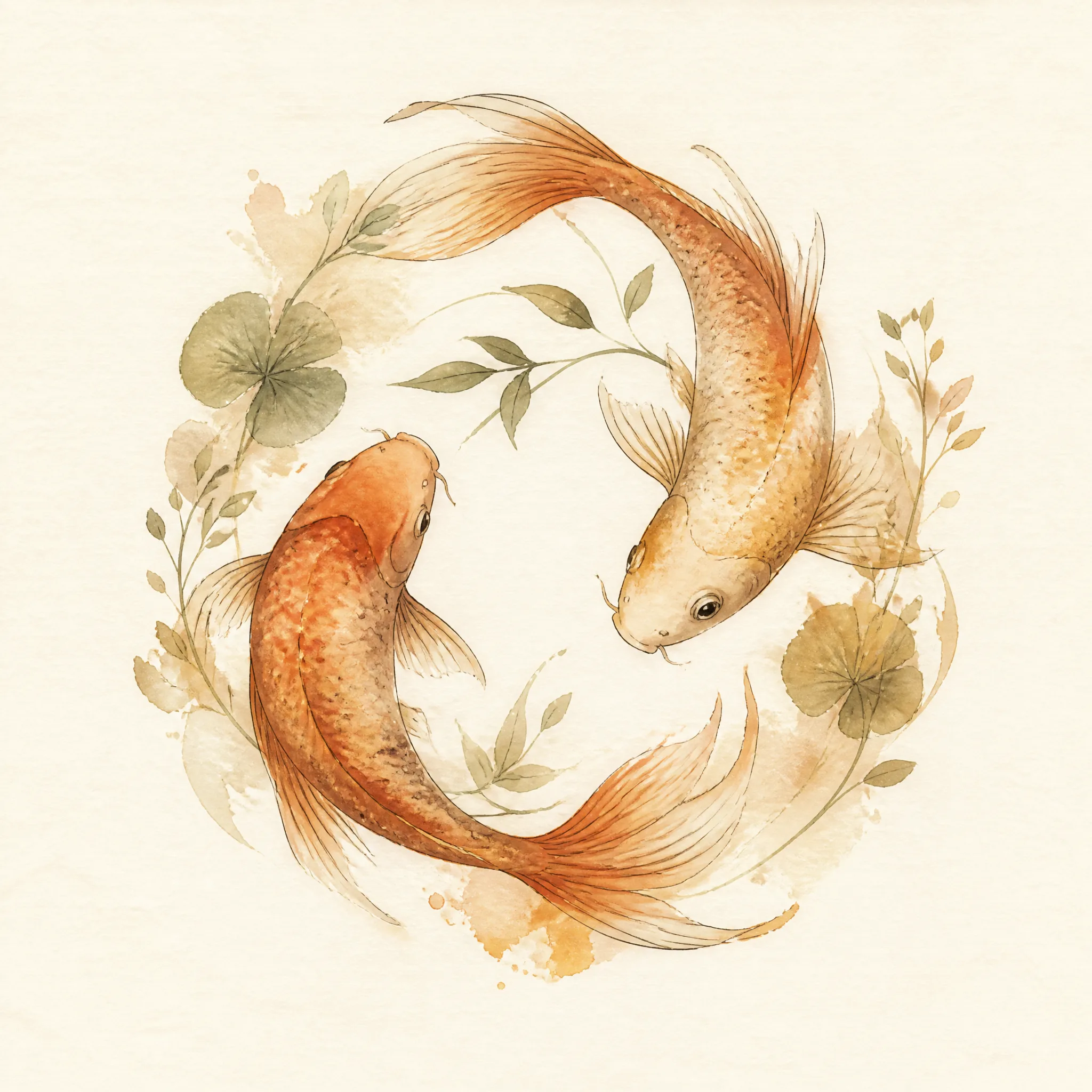 Fische – Aquarell-Illustration des Archetyps