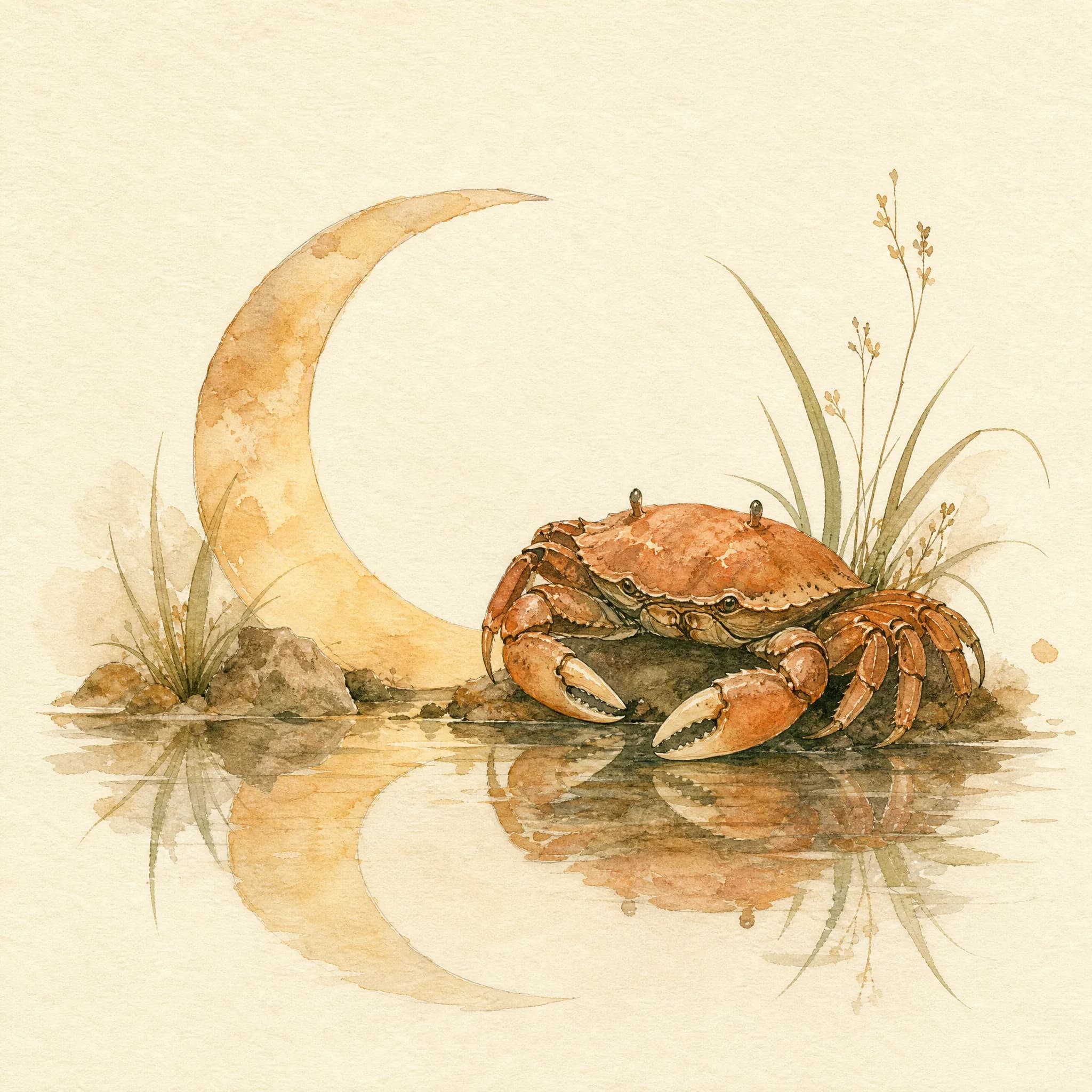 Krebs – Aquarell-Illustration des Archetyps
