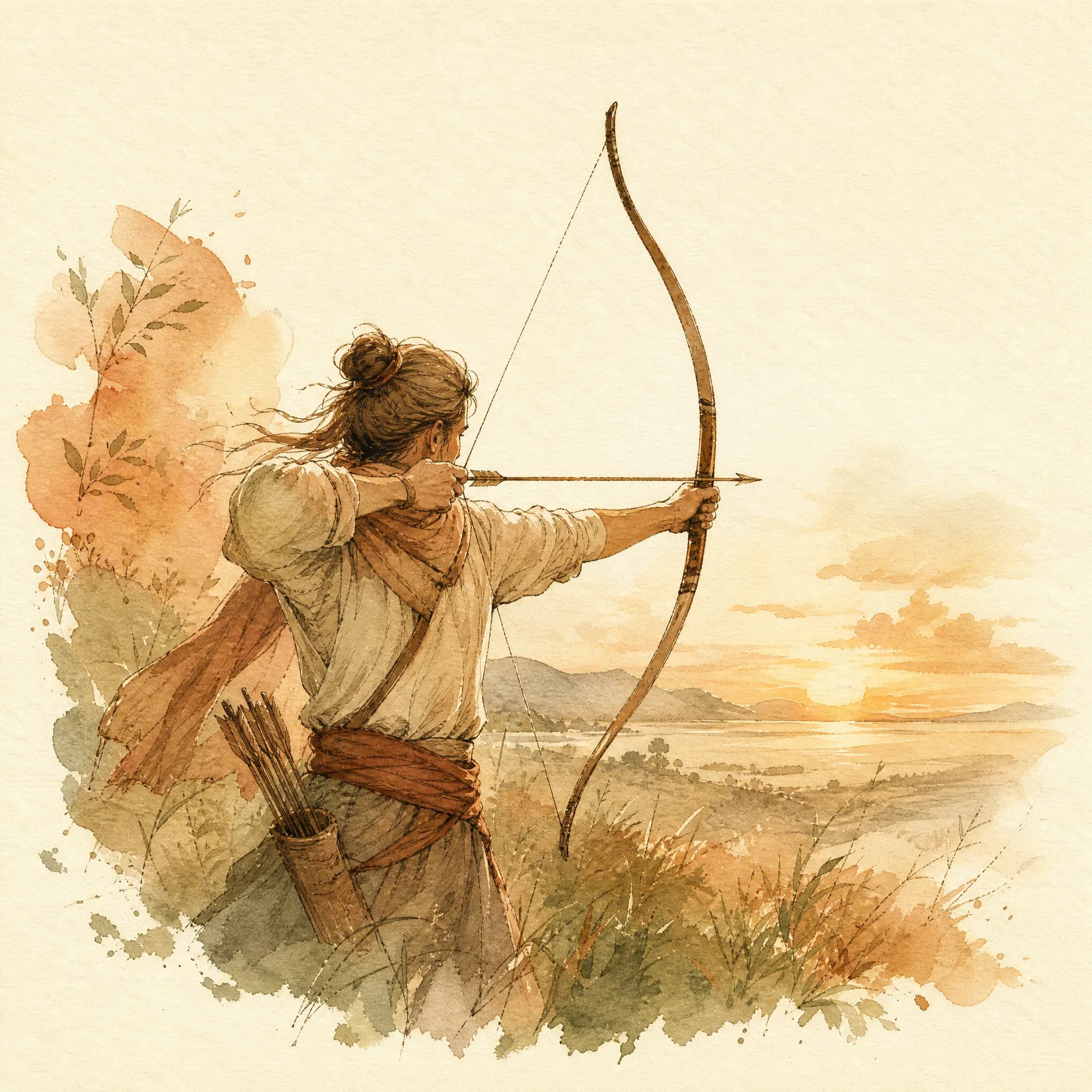 Schütze – Aquarell-Illustration des Archetyps